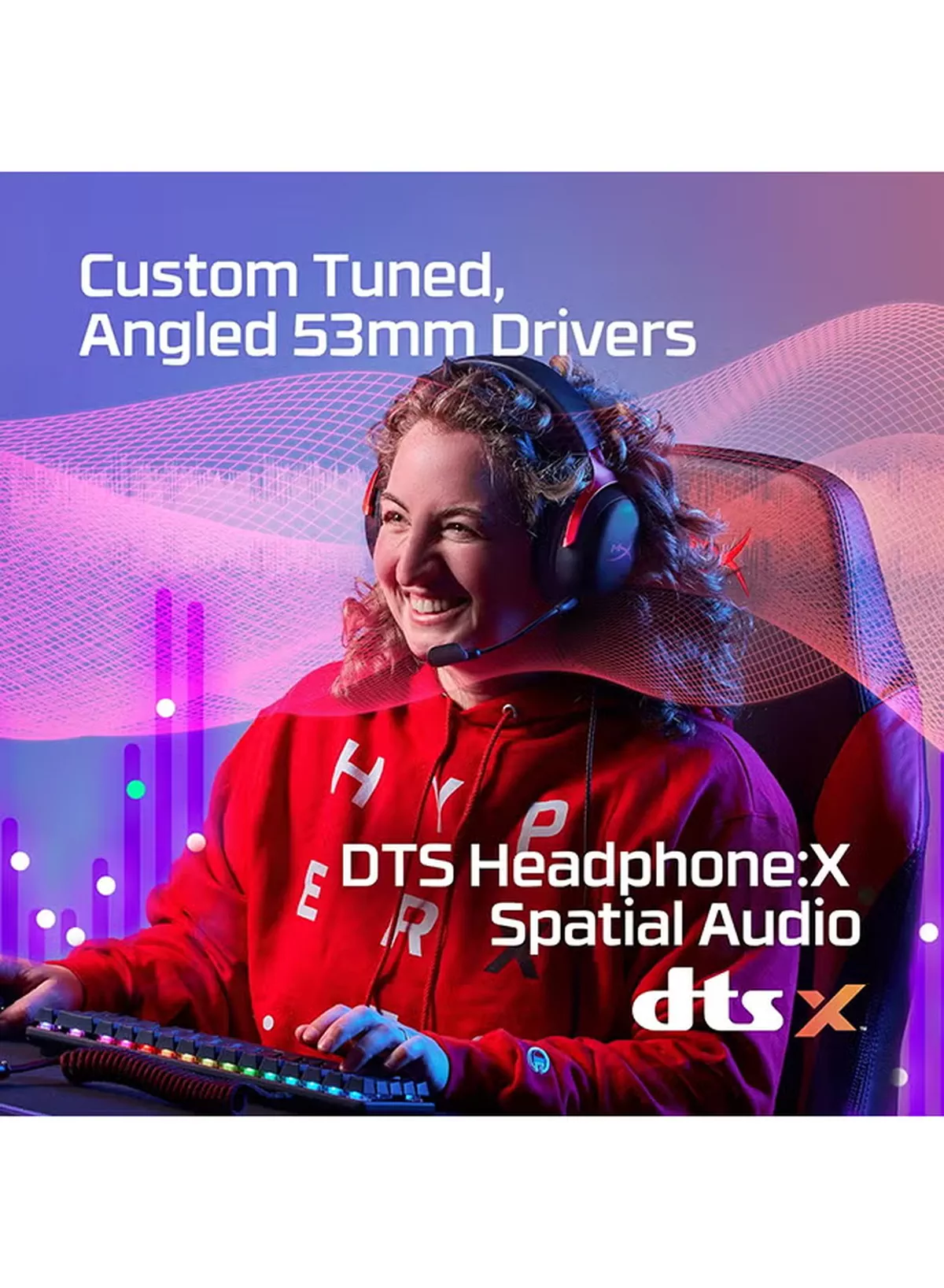 HyperX Cloud III Wired Gaming Headset, For PC / PS5 / PS4 / Xbox Series, Angled 53mm Drivers, Noise Cancelling, With LED Mic Mute Indicator, 10Hz-21kHz Frequency Response, Black/Red | 727A9AA-8-8