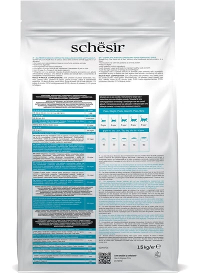  Schesir Cat Dry Food Maintenance with Fish Adult Weight - 1.5kg-1
