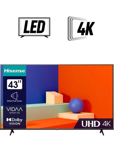 Hisense 4K UHD Smart Television 43 Inch 2023 Model 43A62KS Black-0