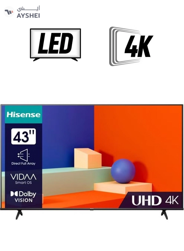 Hisense 4K UHD Smart Television 43 Inch 2023 Model 43A62KS Black