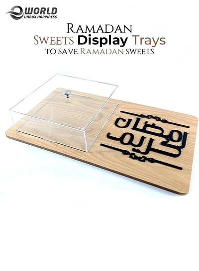 Eworld Ramadan Decorative Tray Ramazan Mubarak Dessert Serving Tableware Plates -0