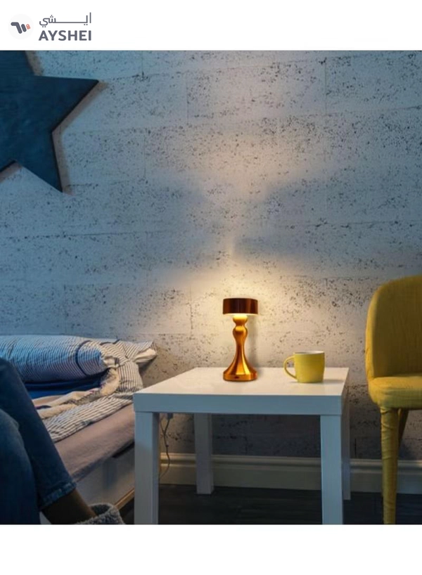 Yuwell Touch Sensor Bar Table Lamp Portable Cordless Rechargeable Battery LED Table Lamp Night Lights Bedroom Bedside And Restaurant 3 Light Intensities Tactile Switch Desk Lamp