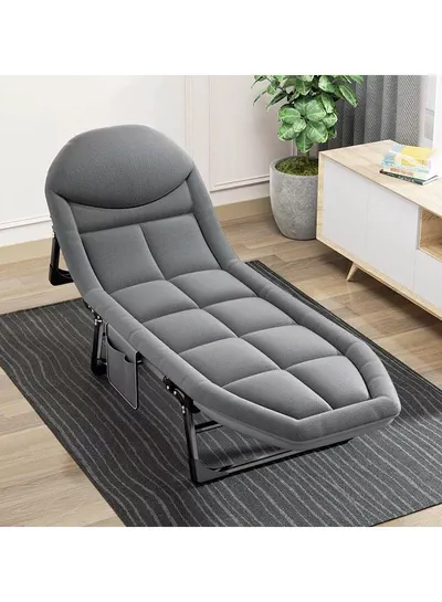 Portable Adjustable Sponge Single Folding Bed Chair with Pillow Storage Bag for Office Lunch Break Simple Escor Lounger Recliner-0