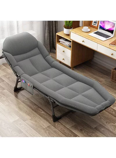 Portable Adjustable Sponge Single Folding Bed Chair with Pillow Storage Bag for Office Lunch Break Simple Escor Lounger Recliner-2