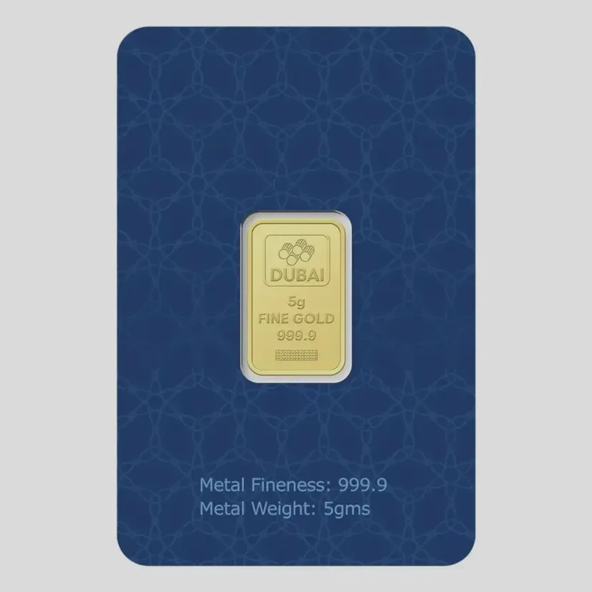 Dubai Gold 5 Grams Pure 999.9 Fine Gold Bar-0-0