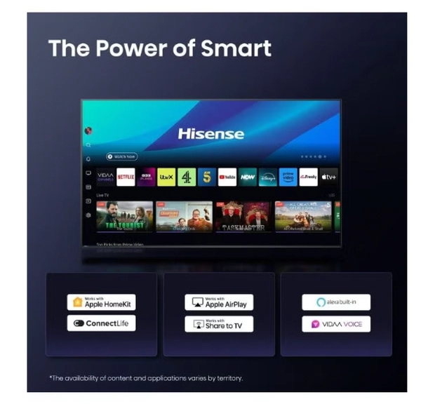 Hisense 85-Inch 4K UHD Smart TV – Ideal for Home Entertainment, Movies & Gaming | Dolby Vision & Audio, VIDAA OS, Game Mode, Bluetooth, HDMI, WiFi (85A62QS - 2025 Model) 85A62QS Black