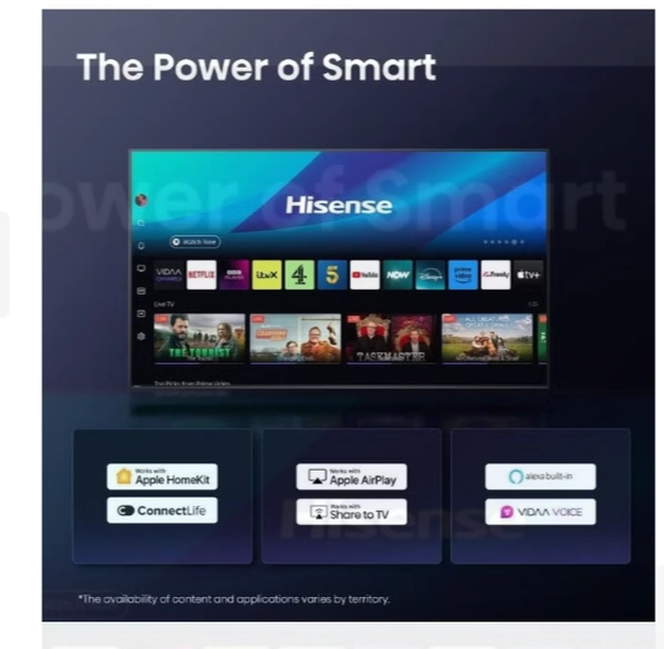 Hisense 85-Inch 4K UHD Smart TV – Ideal for Home Entertainment, Movies & Gaming | Dolby Vision & Audio, VIDAA OS, Game Mode, Bluetooth, HDMI, WiFi (85A62QS - 2025 Model) 85A62QS Black