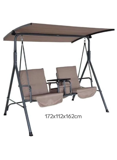 DubaiGallery 2 Seat Rocking Chair Canopy, Waterproof, Windproof, Outdoor Garden Furniture Covers, UV-Resistant, Robust Top Cover for Garden, Hammocks-0