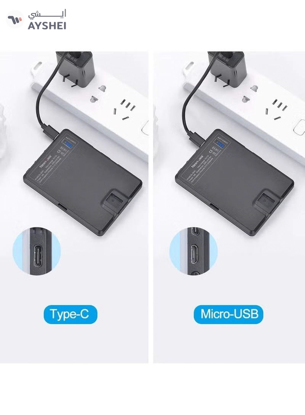 Eworld High-power 60-LED Rechargeable Selfie Light with Front & Back Clips, 3 Light Modes 