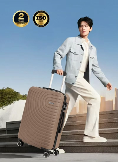 PARAJOHN Medium 24-Inch ABS Lightweight Hardshell Luggage Trolley | carrying 3kg 4-Wheel Spinner Suitcase cream-2