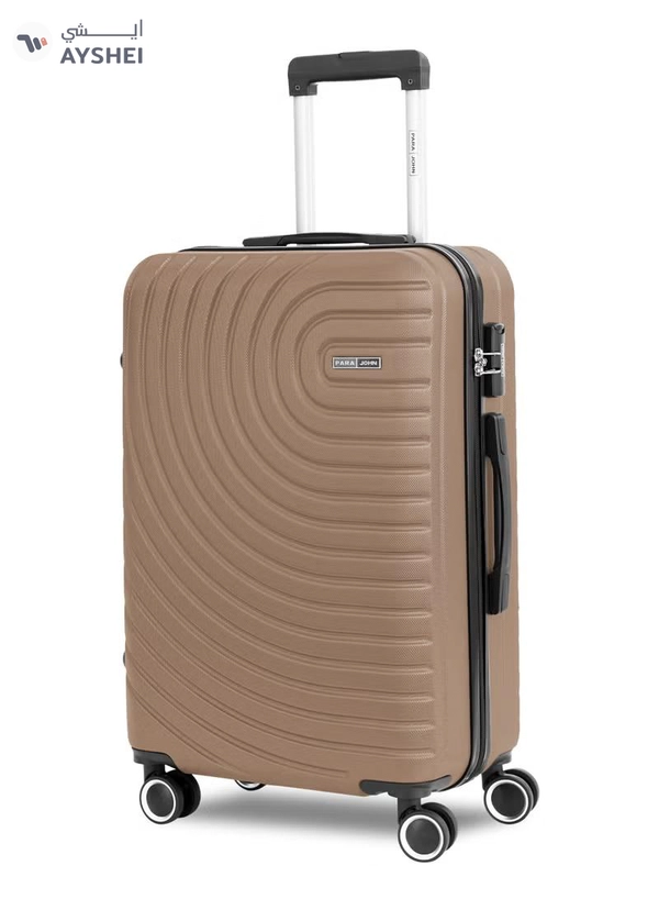 PARAJOHN Medium 24-Inch ABS Lightweight Hardshell Luggage Trolley | carrying 3kg 4-Wheel Spinner Suitcase cream