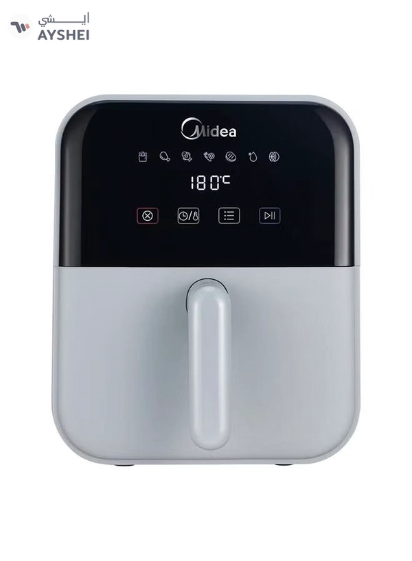 Midea Air Fryer With Digital Touch Control, 4L Capacity, Healthy Cooking, Frying, Grilling, Broiling, Roasting, Baking & Toasting, Timer Up To 60 Minutes Temperature Control 200°C 4 L 1400 W MAD-400T2APH Grey
