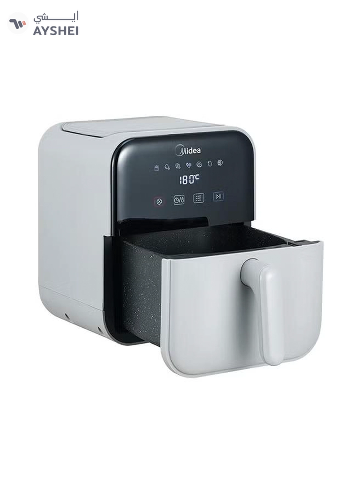 Midea Air Fryer With Digital Touch Control, 4L Capacity, Healthy Cooking, Frying, Grilling, Broiling, Roasting, Baking & Toasting, Timer Up To 60 Minutes Temperature Control 200°C 4 L 1400 W MAD-400T2APH Grey-3-3