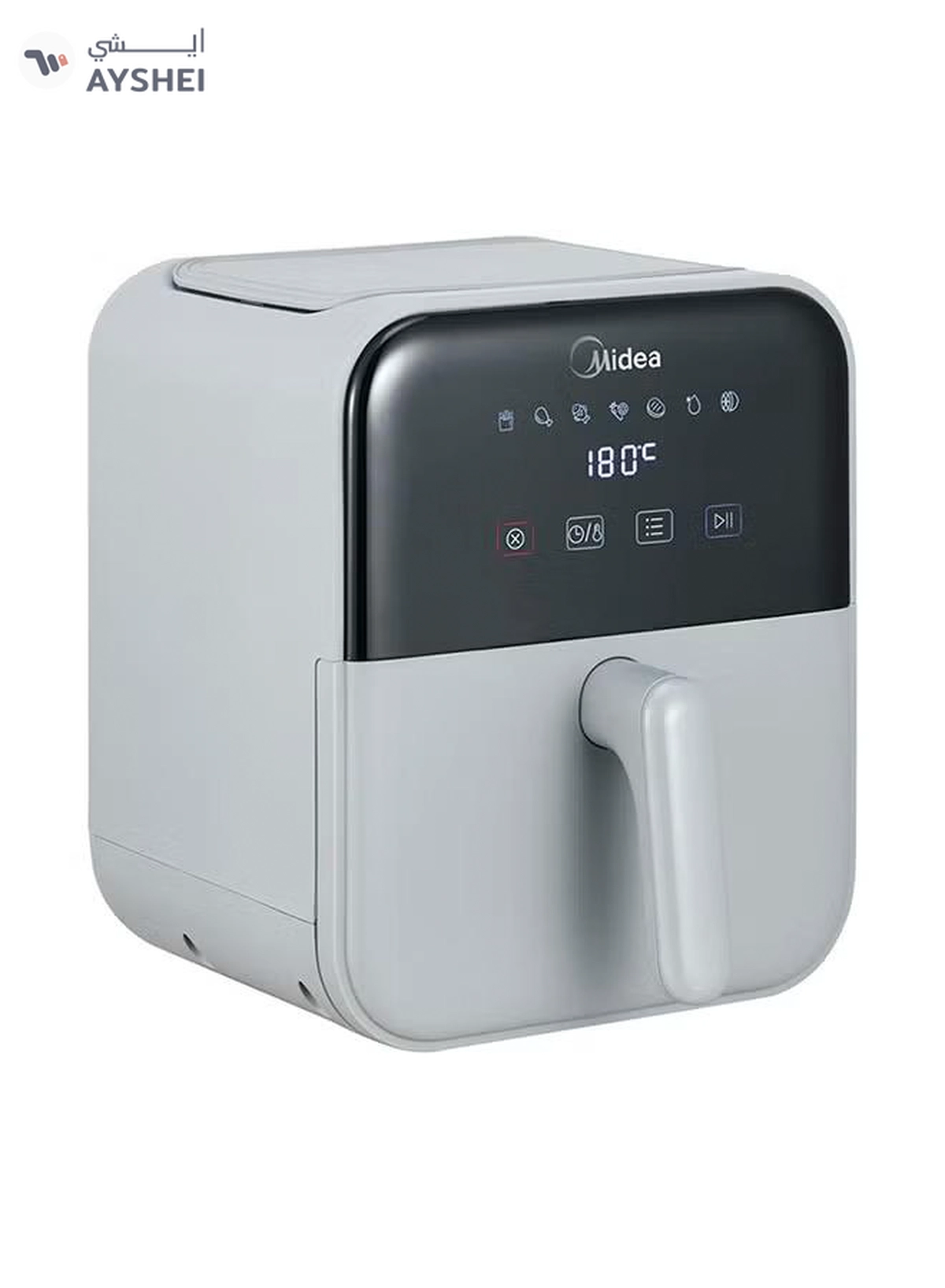 Midea Air Fryer With Digital Touch Control, 4L Capacity, Healthy Cooking, Frying, Grilling, Broiling, Roasting, Baking & Toasting, Timer Up To 60 Minutes Temperature Control 200°C 4 L 1400 W MAD-400T2APH Grey-6-6