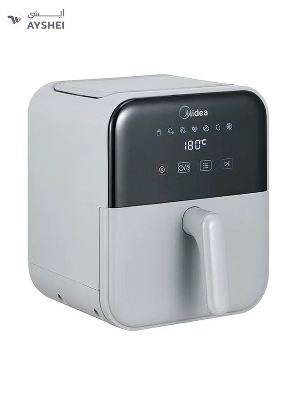Midea Air Fryer With Digital Touch Control, 4L Capacity, Healthy Cooking, Frying, Grilling, Broiling, Roasting, Baking & Toasting, Timer Up To 60 Minutes Temperature Control 200°C 4 L 1400 W MAD-400T2APH Grey
