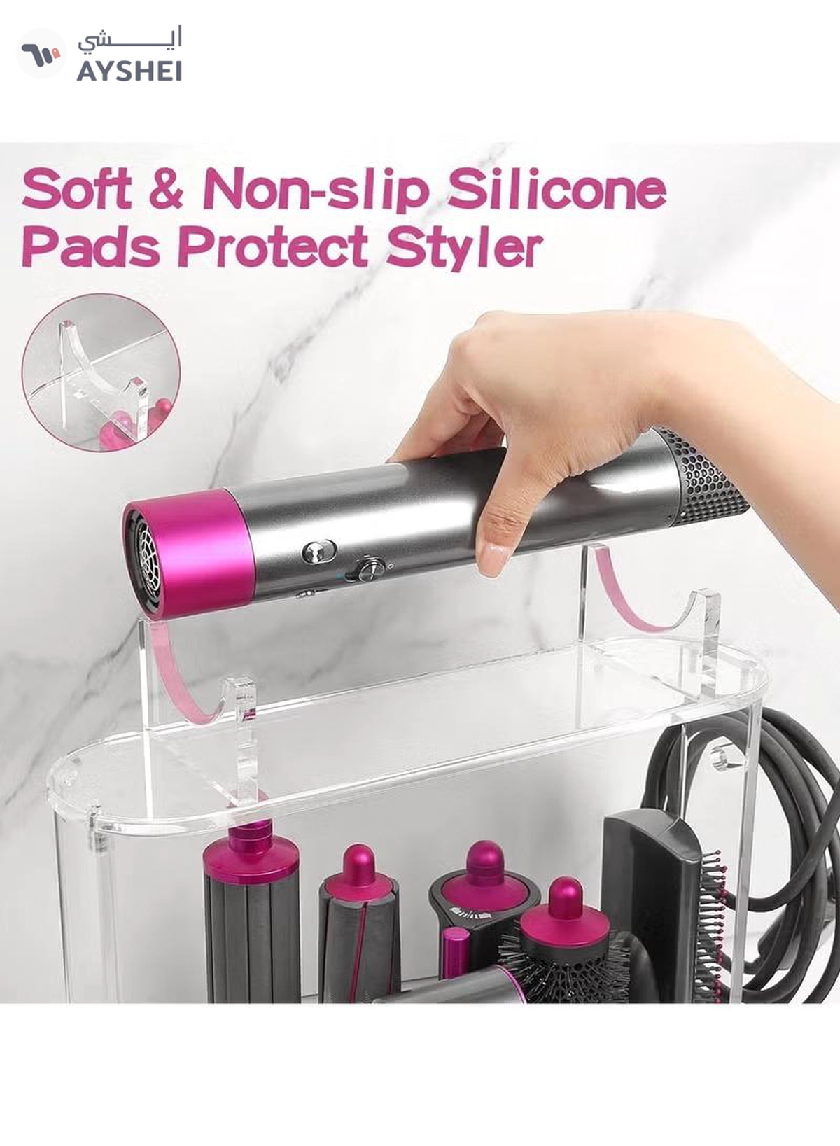 Eworld Acrylic Storage Holder for Dyson Airwrap Styler Accessories-2-2