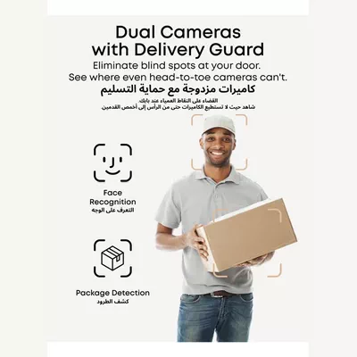 EUFY eufy Security Video Doorbell E340 Dual Cameras with Delivery Guard 2K Full HD Wireless Video Doorbell Camera, Wired or Battery Powered,Colour Night Vision,6500 mAh Rechargeable Battery,No Monthly Fee-1