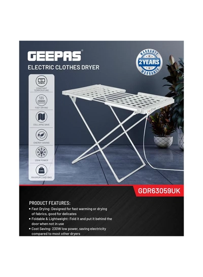 GEEPAS Electric Clothe Dryer Stand With Constant Temperature, Fast Drying, Collapse Save, Energy Saving, Foldable , Noiseless, Non Slip Feet, 15 Kg Load Capacity, One Integrated Structure, Cost Saving-6