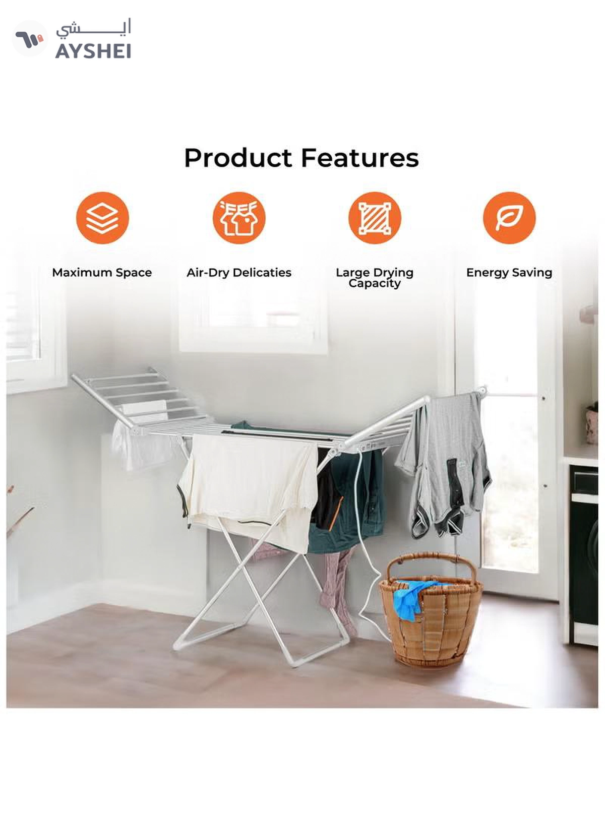 GEEPAS Electric Clothe Dryer Stand With Constant Temperature, Fast Drying, Collapse Save, Energy Saving, Foldable , Noiseless, Non Slip Feet, 15 Kg Load Capacity, One Integrated Structure, Cost Saving-1-1