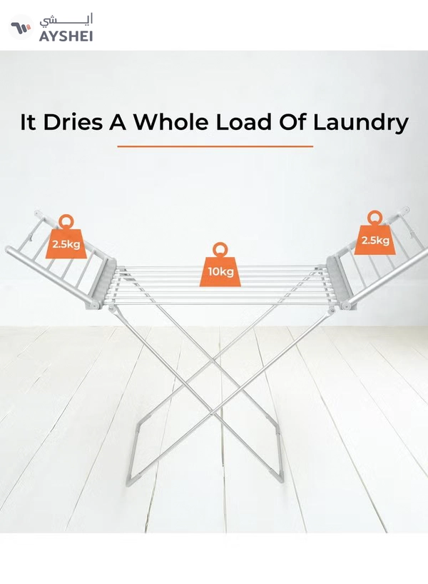 GEEPAS Electric Clothe Dryer Stand With Constant Temperature, Fast Drying, Collapse Save, Energy Saving, Foldable , Noiseless, Non Slip Feet, 15 Kg Load Capacity, One Integrated Structure, Cost Saving