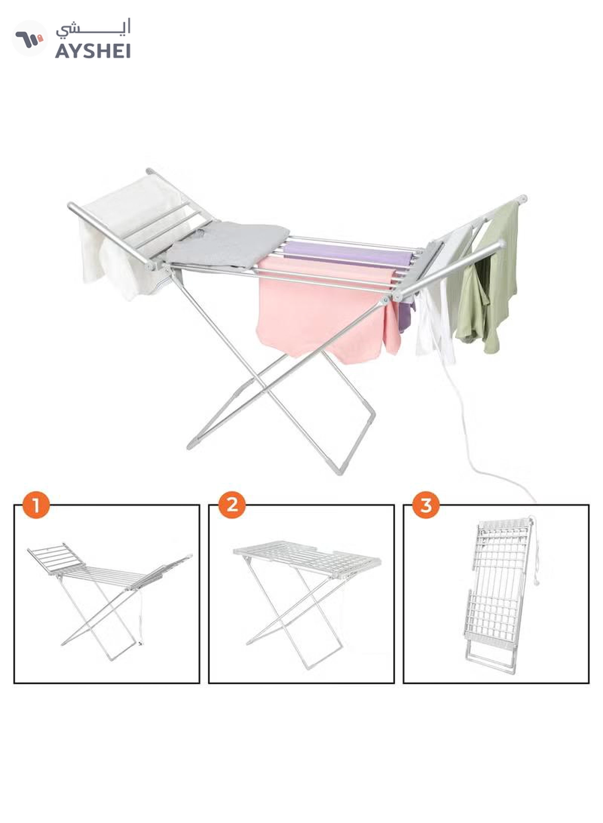 GEEPAS Electric Clothe Dryer Stand With Constant Temperature, Fast Drying, Collapse Save, Energy Saving, Foldable , Noiseless, Non Slip Feet, 15 Kg Load Capacity, One Integrated Structure, Cost Saving-4-4