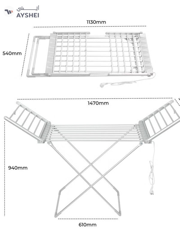 GEEPAS Electric Clothe Dryer Stand With Constant Temperature, Fast Drying, Collapse Save, Energy Saving, Foldable , Noiseless, Non Slip Feet, 15 Kg Load Capacity, One Integrated Structure, Cost Saving