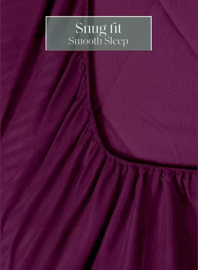 Premium Striped Duvet Set All Season – 4-Pieces Set Purple | King Size 220x240 cm | Ultra-Soft, Wrinkle-Resistant & Made in Dubai | Includes Duvet Cover, Fitted Sheet (200x200 cm) & 2 Pillowcases (50x70 cm)-3