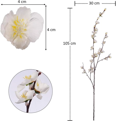 YATAI 2Pcs Artificial Sakura Flower, Lifelike Silk Fake Flowers-5