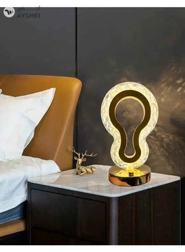 Yuwell Ramadan Light Crystal Table Lamp Guitar Lamp With USB 3 Color Changing Option Crystal Lamp LED Light Lamp With 3 Light Intensities Tactile Switch Desk Lamp Ramadan Decoration
