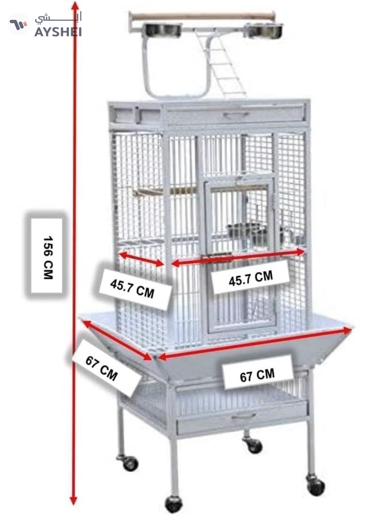 DAYANG Bird Cage (A10) - 67 x 67 x 156cm White-1-1
