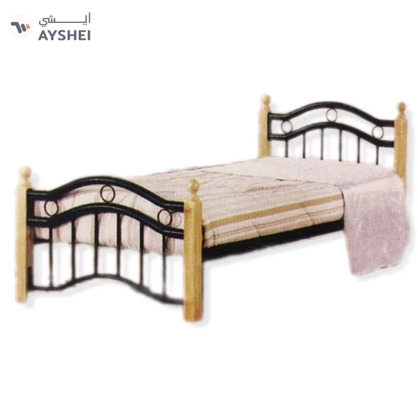 Wood & Steel Bed, 90x190