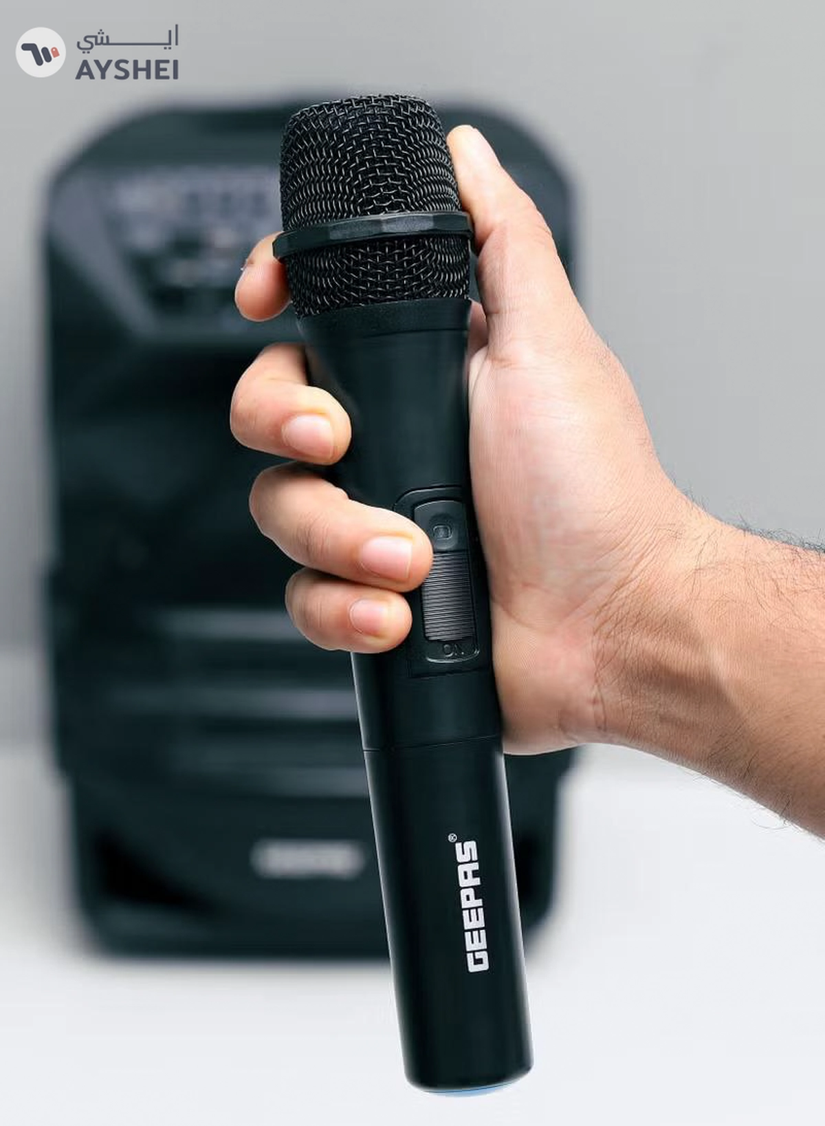 GEEPAS Rechargeable Professional Trolley Speaker 60000W PMPO With 15" Woofer, Two Wireless Microphones and a Remote Control, Bluetooth, TWS Function and FM Radio, Recording Function, LED Display-2-2