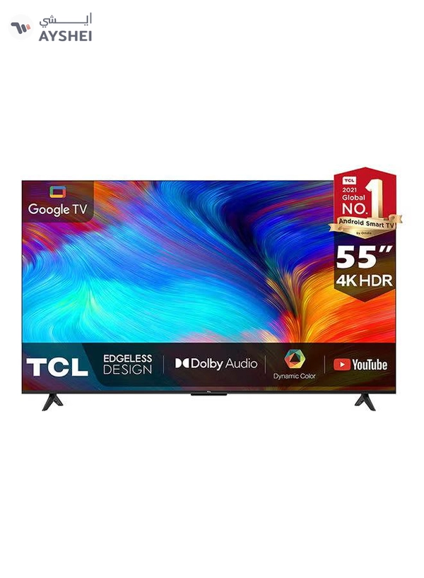 55-Inch 4K UHD Smart TV/Google TV With Built-In Chrome Cast & Google Assistance 55P635 Black