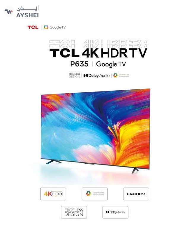 55-Inch 4K UHD Smart TV/Google TV With Built-In Chrome Cast & Google Assistance 55P635 Black