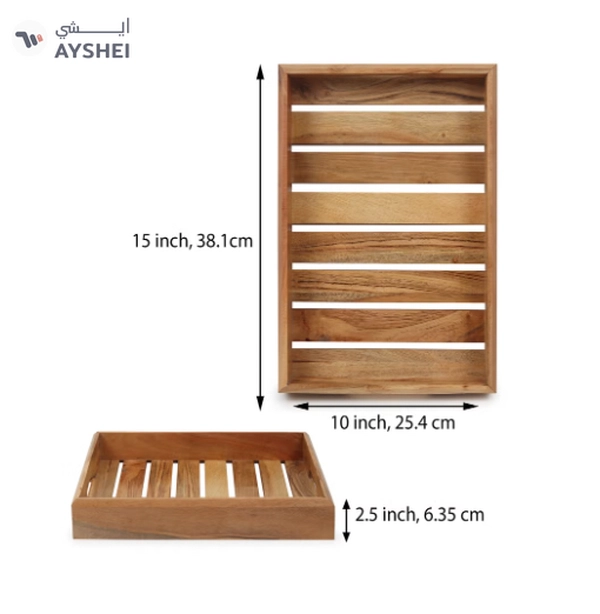 REZLAN UAE Premium Handcrafted Acacia Wood Serving Tray