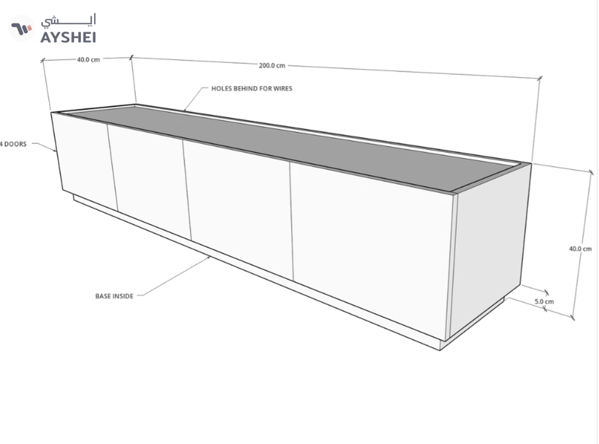 Egde TV Unit, 200 cms, MDF-1-1