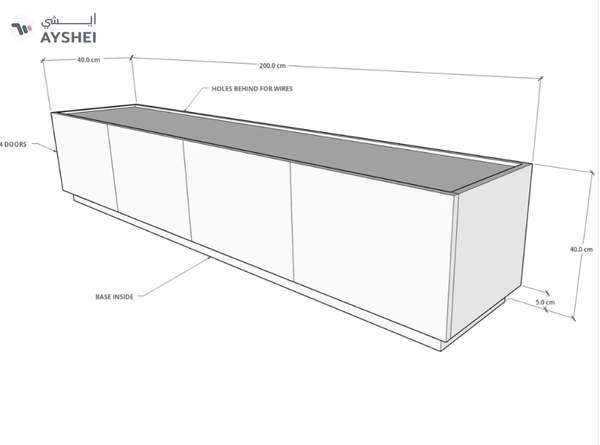 Egde TV Unit, 200 cms, MDF