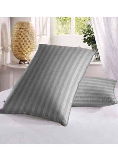 Eworld Set of 2 Grey Satin Stripe Pillow Covers Featuring 300 Thread Count-5