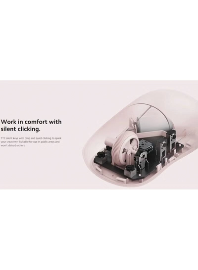 Xiaomi Wireless Mouse 3 | TTC silent keys | Dual 2.4GHz and Bluetooth modes pairing with up to 3 devices | PixArt 1200DPI precision sensor | Pink-1