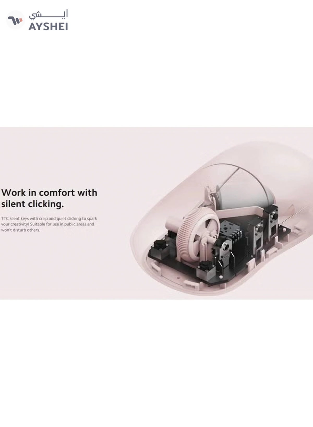 Xiaomi Wireless Mouse 3 | TTC silent keys | Dual 2.4GHz and Bluetooth modes pairing with up to 3 devices | PixArt 1200DPI precision sensor | Pink-1-1