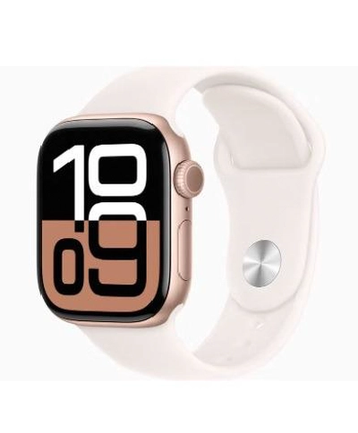 Apple Watch Series 10 GPS + Cellular 42mm Rose Gold Aluminium Case With Starlight Sport Band-0