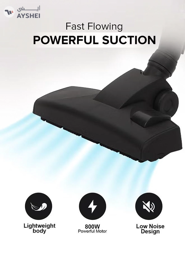 GEEPAS Stick and Handheld Vacuum Cleaner, Cyclonic Filtration System, Plastic with HEPA Filter/ Perfect for Home, Office, Apartments/ Easy to Use Model, Low Noise Design 0.5 L 800 W GVC19036 Black and Silver