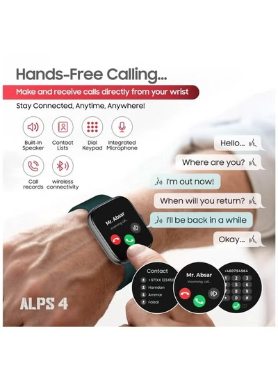 Swiss Military ALPS4 Smartwatch – Stylish AMOLED Wearable with Bluetooth Calling, Health Monitoring, Wireless Charging & Multilingual Support - Green-1