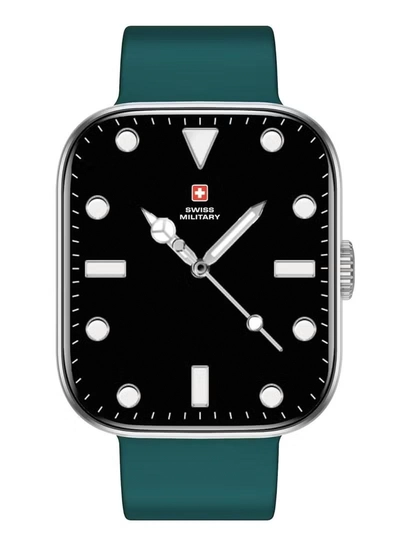 Swiss Military ALPS4 Smartwatch – Stylish AMOLED Wearable with Bluetooth Calling, Health Monitoring, Wireless Charging & Multilingual Support - Green-0