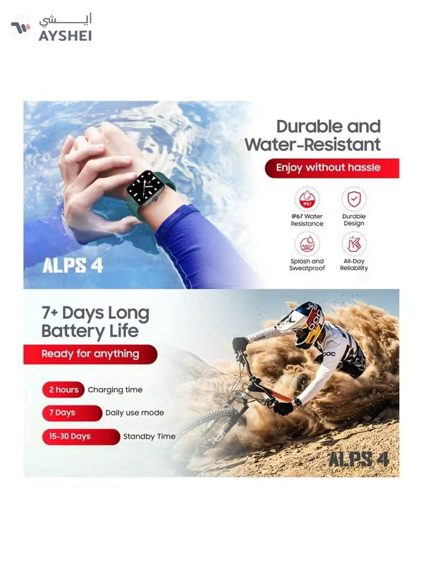 Swiss Military ALPS4 Smartwatch – Stylish AMOLED Wearable with Bluetooth Calling, Health Monitoring, Wireless Charging & Multilingual Support - Green