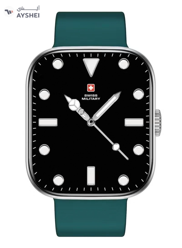 Swiss Military ALPS4 Smartwatch – Stylish AMOLED Wearable with Bluetooth Calling, Health Monitoring, Wireless Charging & Multilingual Support - Green
