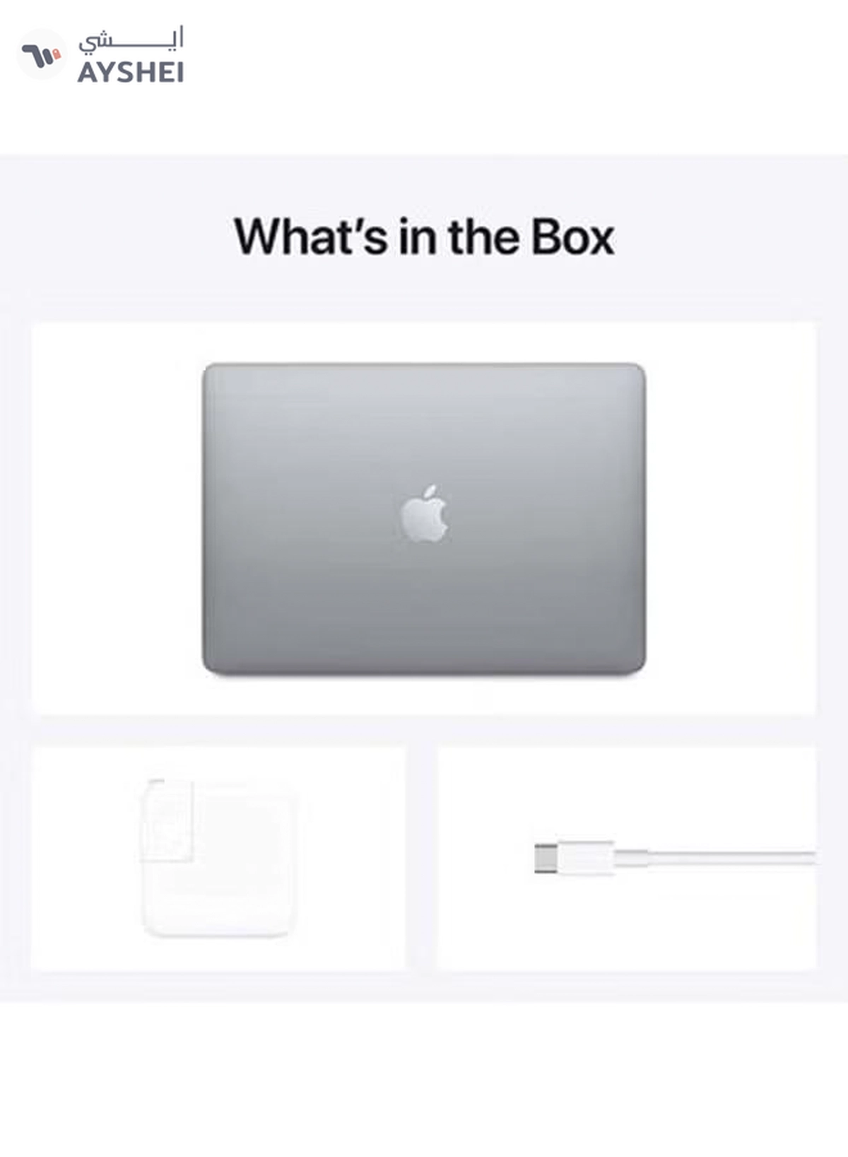 Apple MacBook Air MGN63 With 13-Inch Display, M1 Chip With 8-Core Processor And 7-Core Graphics/8GB RAM DDR4/256GB SSD/ English/Arabic Space Grey-3-3
