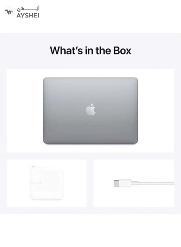 Apple MacBook Air MGN63 With 13-Inch Display, M1 Chip With 8-Core Processor And 7-Core Graphics/8GB RAM DDR4/256GB SSD/ English/Arabic Space Grey