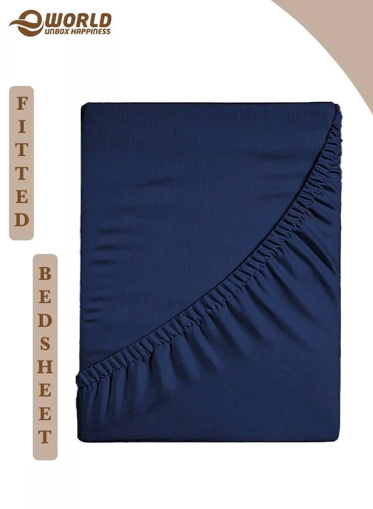 Blue Microfiber Fitted Bedsheet with Deep Pocket for a Snug Fit, Breathable, Machine Washable for Optimal Protection, Available in King, Queen and Single Sizes, Without Pillow Cover