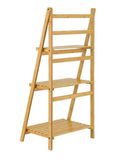 DubaiGallery 3 Tier Ladder Shelf for Bathroom Kitchen Storage Cabinet Modern 10kg Load Capacity per Bamboo Tier-2